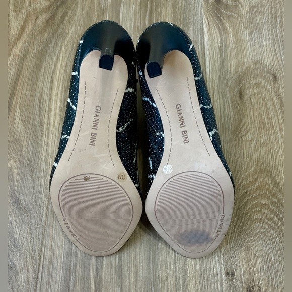 NEW Gianni Bini Leather Black Snake Print High Heel Stilettos Size 11 - Picture 5 of 5